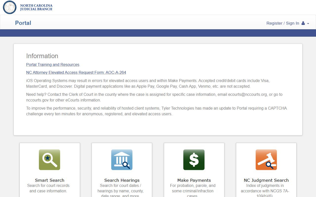 NC eCourts Portal for Randolph County court records after arrest